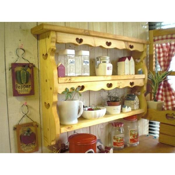 ウォールシェルフ 木製ラック おしゃれ 飾り棚 カントリー かわいい デザインディスプレイシェルフ・...