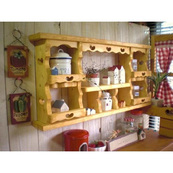 ウォールシェルフ 木製 ラック おしゃれ 飾り棚 カントリー かわいい デザインディスプレイシェルフ...