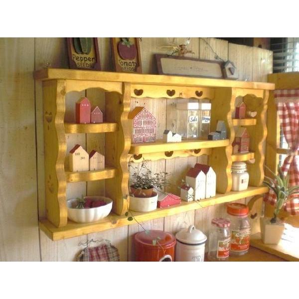 ウォールシェルフ 木製 ラック おしゃれ 収納 デザインディスプレイシェルフ・タナＤ