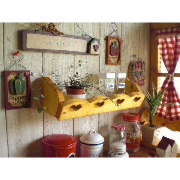 ウォールシェルフ 木製 ラック キッチン 収納 カントリー 可愛い かごデザインシェルフB