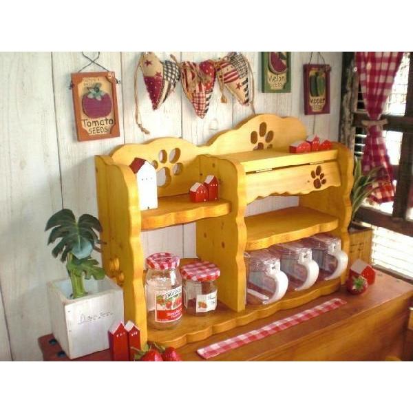 調味料ラック 木製 スパイスラック 肉球 ドッグ カントリー フットキッチンステーション　