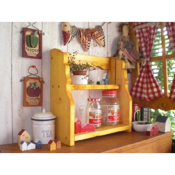 調味料ラック 木製 キッチン 収納 カントリー スパイスラック Ｎ