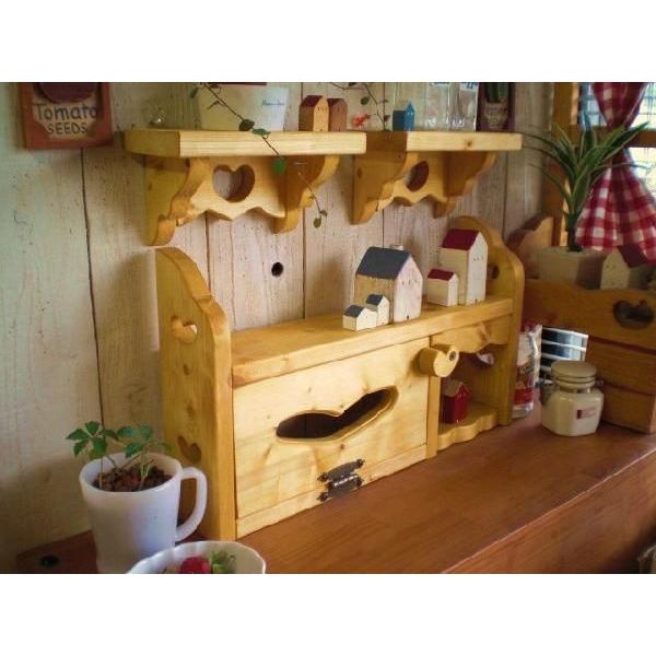 木製ラック テイッシュケース かわいい カントリー ティッシュBOXスタンドデザイン