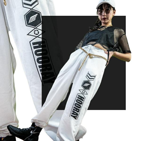 ダンス 衣装 ヒップホップ キッズ 韓国ファッション フーレイのアローロゴスウェットパンツ スウェッ...