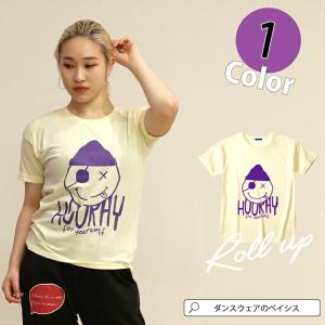 ズンバ ウェア ルームウェア ワンマイルウェア レディース おしゃれ かわいい キャラクター Tシャツ トップス 半袖 ダンス 衣装 ガールズ イエロー フーレイの…