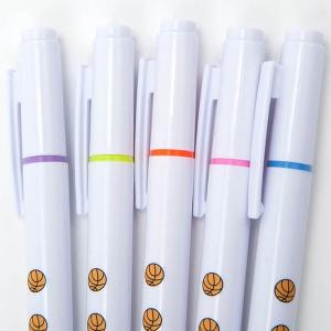 バスケットボール柄 蛍光ペン （逆側にボールペン）　５本セット