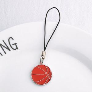 バスケ グッズ 雑貨 プレゼント イベント 卒業 部活 ギフト 記念品 学校 メタルフラットストラップ　ミニバスケットボール