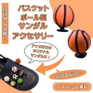 バスケ グッズ 雑貨 プレゼント イベント 卒業 部活 ギフト 記念品 学校 子供 バスケットボール型 まんまるサンダルデコレーション １個