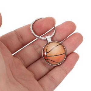 バスケ グッズ 雑貨 プレゼント イベント 卒業 部活 ギフト 記念品 学校 艶々バスケットボールのフラットキーホルダー