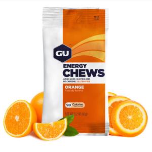 GU グー エナジー チュー ENERGY CHEWS オレンジ ( 12袋入 ) グミ キャンディ エネルギー 補給  試合 大会 レース トレイル マウンテン ランナー トレラン｜basket-exceed