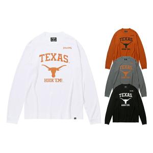 ロングスリーブTシャツ テキサス ロゴ HOOK’EM SMT L・XLサイズ SPALDING スポルディング 23FW09 バスケウェア ブラック ホワイト バーントオレンジ｜basket-exceed