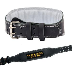 ゴールドジム　プロレザーベルト　Mサイズ ゴールドジム(GOLD`S GYM) プロレザーベルト サイズ M ゴールド