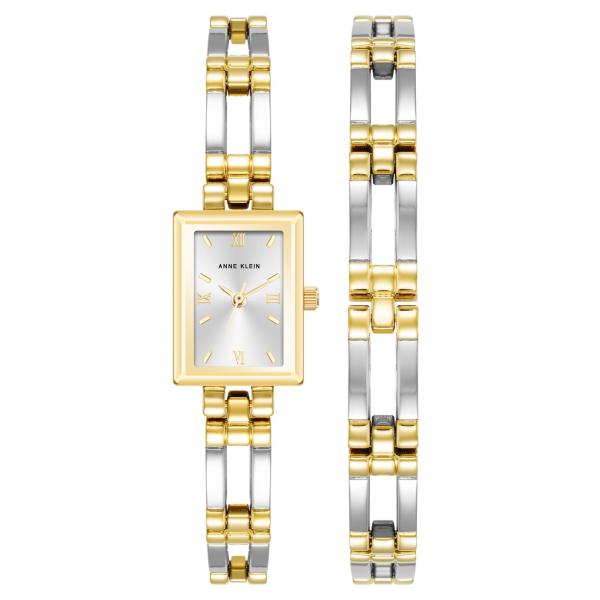 Anne Klein Bracelet Watch Set 腕時計 レディース シルバー文字盤 ツー...