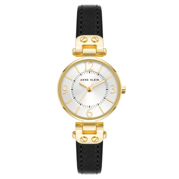 Anne Klein Women's Strap Watch 腕時計 マザーオブパール文字盤 ブラッ...