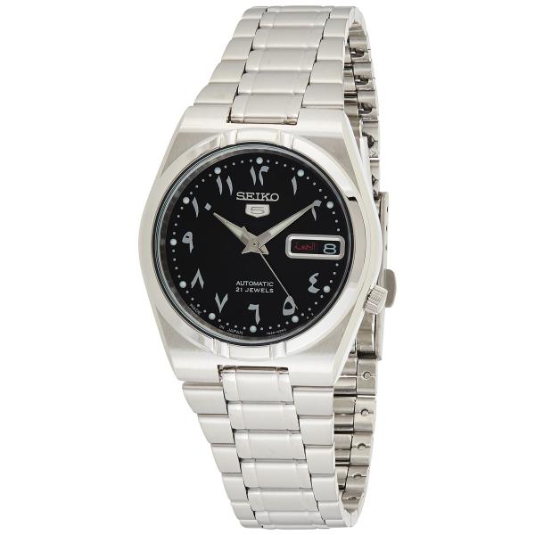 SEIKO Seiko 5 腕時計 ブラック アラビア数字ダイアル オートマチック メンズ SNK0...