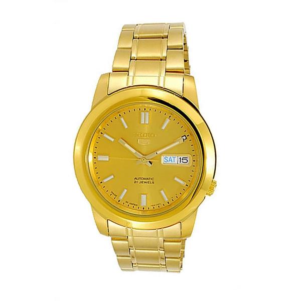 SEIKO 5 Automatic ゴールド文字盤 腕時計 メンズ ステンレス SNKK20J1