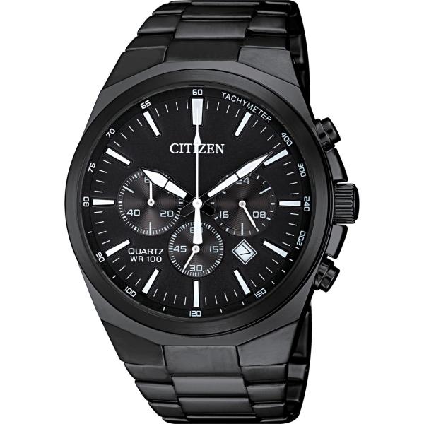 Citizen クオーツ クラシック 腕時計 メンズ ブラック文字盤 ステンレススチール AN817...