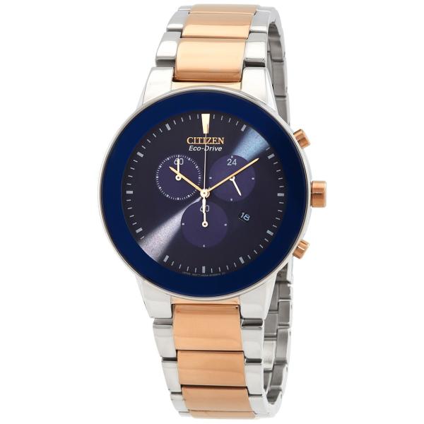 Citizen Chronograph Eco-Drive 腕時計 ブルー文字盤 ソーラー クロノグ...