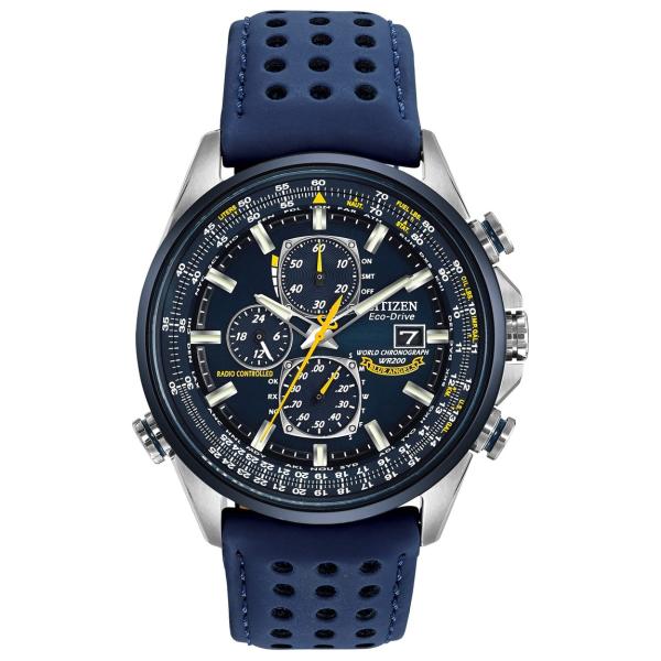Citizen Blue Angels Eco-Drive ワールドクロノグラフ 腕時計 メンズ ブ...