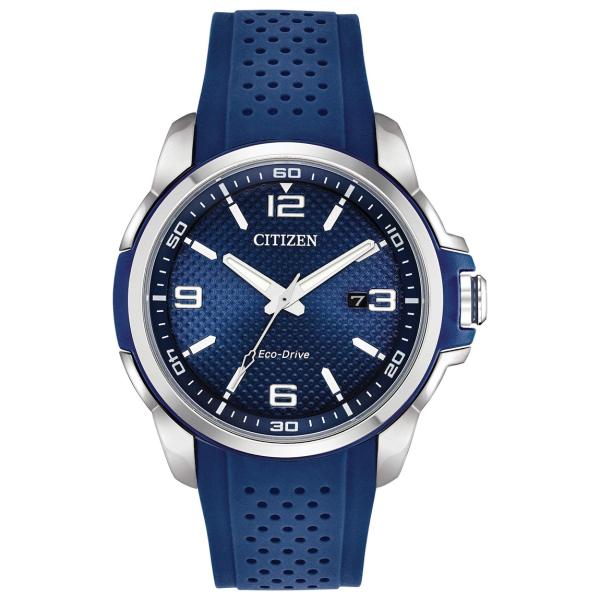 Citizen Eco-Drive Weekender 腕時計 メンズ ステンレス ブルー文字盤 ポ...
