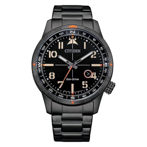 Citizen Weekender Eco-Drive 腕時計 メンズ ブラック文字盤 ブラックステ...
