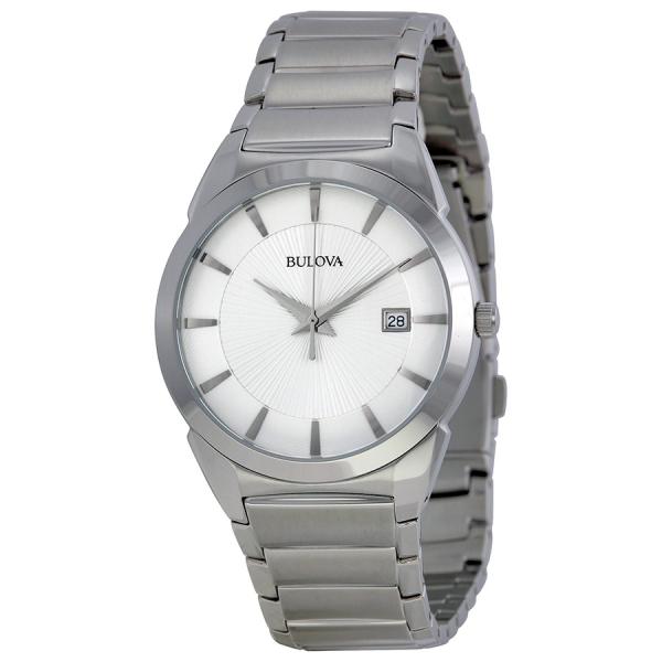 Bulova シルバー文字盤 ステンレススチール 腕時計 クオーツ メンズ 96B015