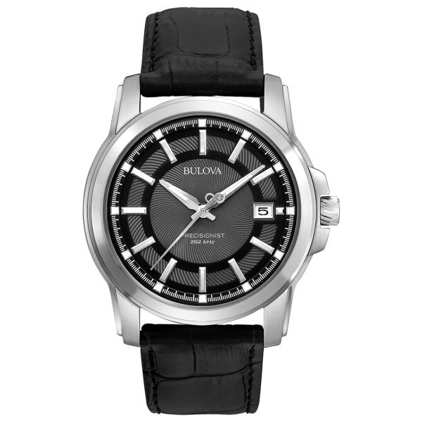 Bulova Precisionist 腕時計 メンズ 3針 カレンダー ステンレススチール ブラッ...