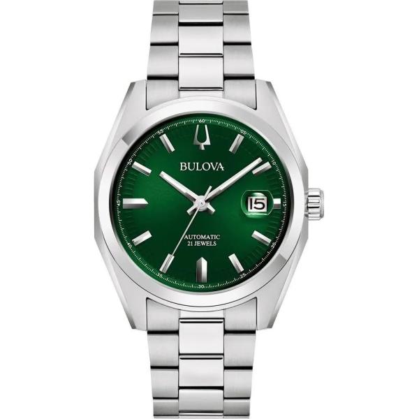 Bulova Surveyor 腕時計 グリーン文字盤 自動巻 ステンレススチール メンズ 96B4...