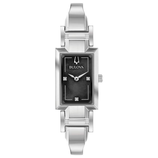 Bulova Ladies' Classic 腕時計 ダイヤモンド マザーオブパール シルバー/ブラ...