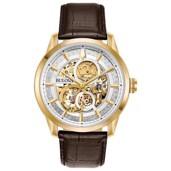 Bulova Classic Sutton 腕時計 メンズ 自動巻 スケルトン文字盤 ゴールドケース...