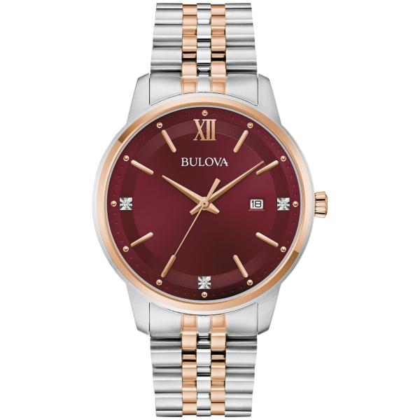 Bulova Dress Classic Diamond 腕時計 メンズ クオーツ 41mm ツート...