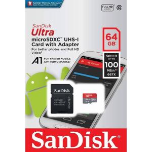 SanDiskサンディスクSDSQUAR-64G-GN6MA (100mb/s A1)海外パッケージ