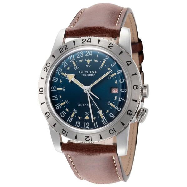 Glycine Airman Vintage The Chief 腕時計 自動巻き ブルー文字盤 メ...