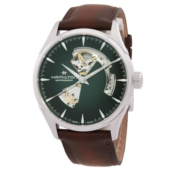 Hamilton JazzMaster Open Heart 腕時計 メンズ 自動巻き グリーン文字...