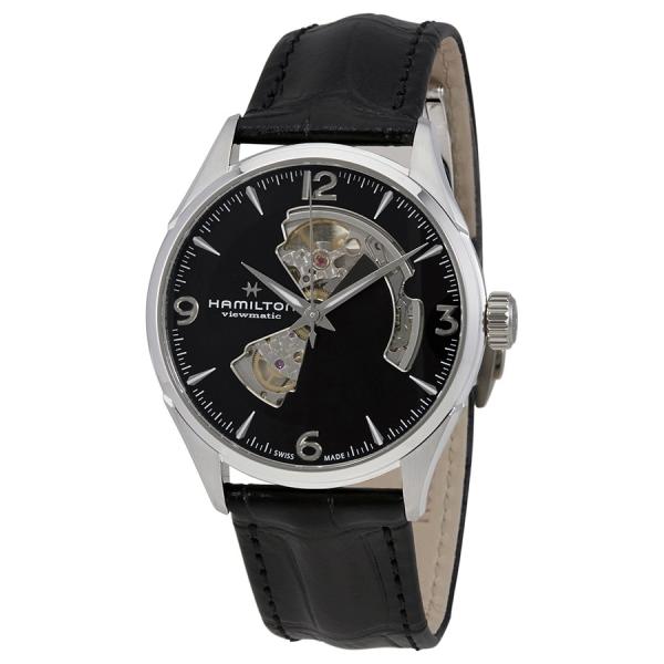 Hamilton Jazzmaster Open Heart 腕時計 メンズ 自動巻き ブラック文字...