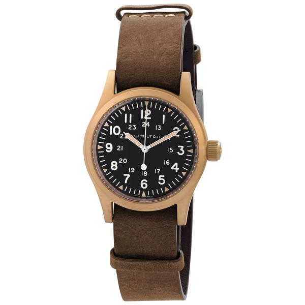 Hamilton Khaki Field 腕時計 ブラック文字盤 手巻き メンズ ブロンズ チタン ...