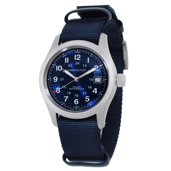 Hamilton Khaki Field 自動巻き 腕時計 ブルー文字盤 38mm メンズ H704...