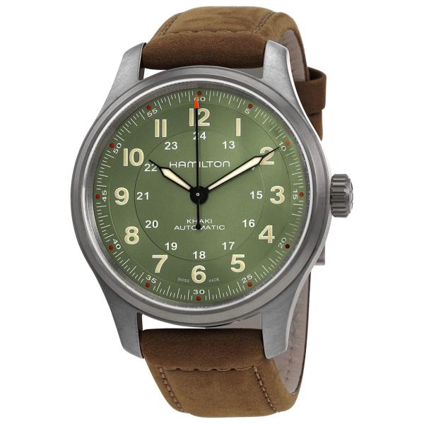 Hamilton Khaki Field Automatic 腕時計 グリーン文字盤 チタンケース ...