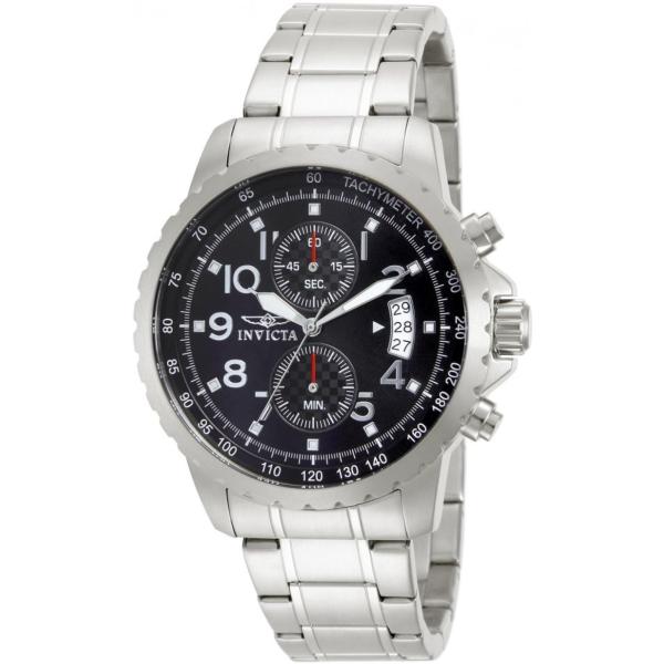 INVICTA Specialty Chronograph 腕時計 メンズ ブラックダイヤル ステン...