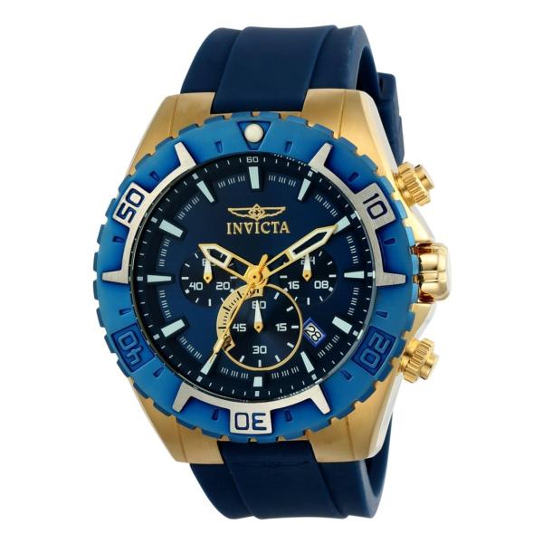 Invicta Aviator 腕時計 メンズ ブルー文字盤 ゴールドケース クオーツ 22525