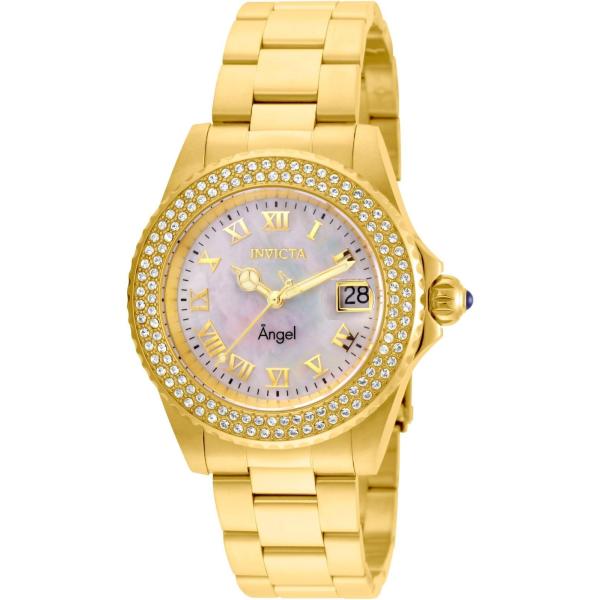 Invicta Angel 腕時計 ホワイト文字盤 ゴールド ステンレス クォーツ レディース 22...