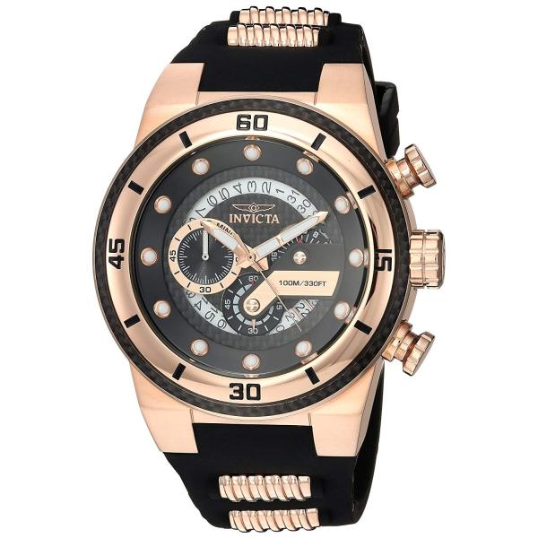 Invicta S1 Rally 腕時計 クロノグラフ ブラックダイヤル メンズ ローズゴールド シ...