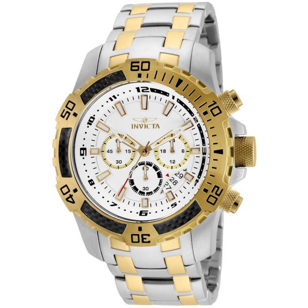 Invicta Pro Diver 腕時計 メンズ 24859 シルバー文字盤 クロノグラフ クオー...