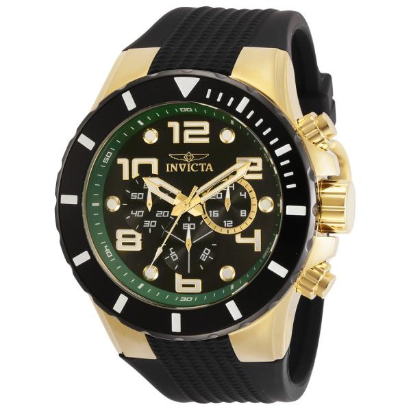 Invicta Pro Diver 腕時計 メンズ クロノグラフ ブラック文字盤 ゴールド/ブラック...