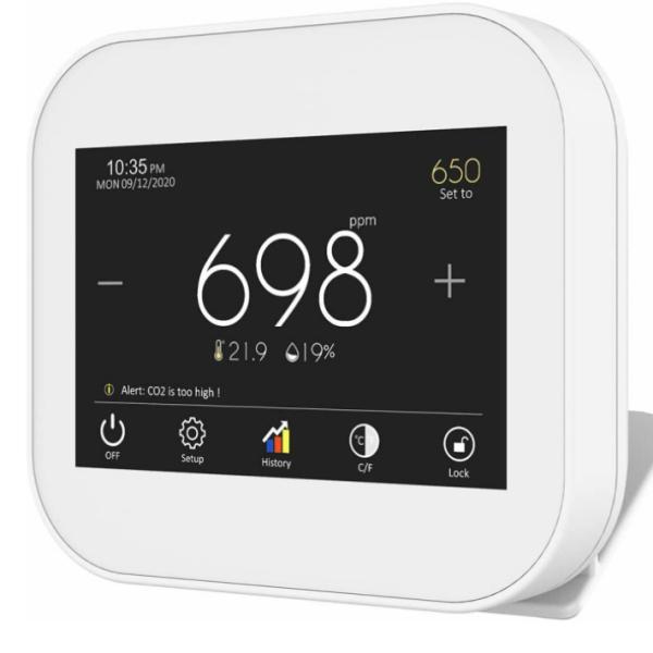 co2センサー 測定器 濃度 二酸化炭素 室温計 湿度 アラーム機能 チャート表示  【送料無料】