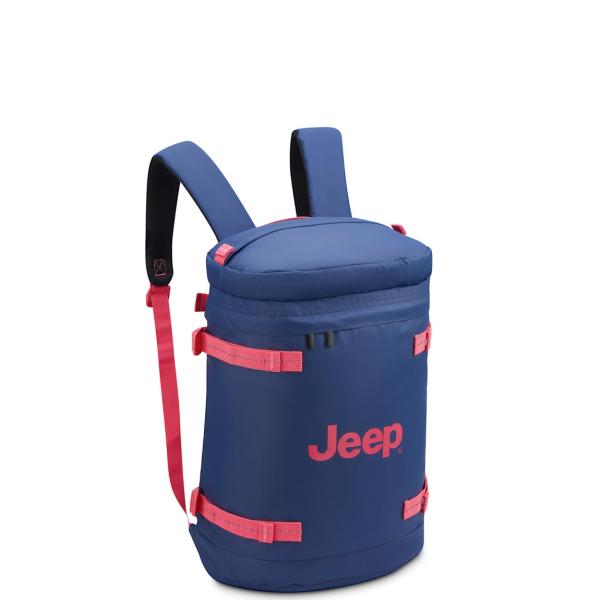 Jeep純正 筒型 バックパック リュックサック 撥水 リサイクルポリエステル ネイビー 汎用