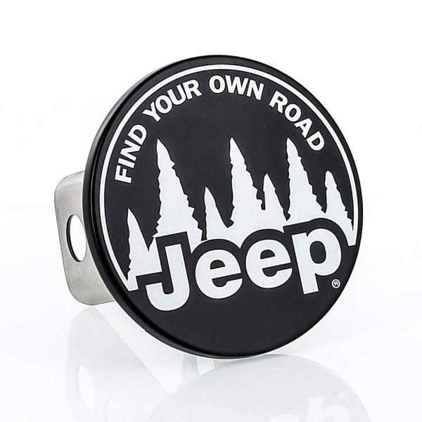 Jeep純正 Jeep 汎用 ヒッチカバー Find Your Own Road ロゴ入り ブラック...
