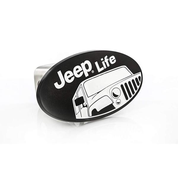 Jeep純正 各車種 2インチ ヒッチレシーバー用 ヒッチカバー Jeep Lifeロゴ ブラック ...