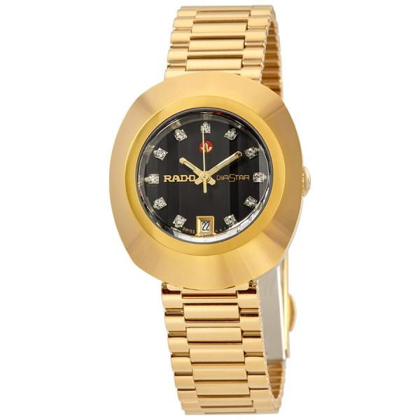 Rado Original Automatic 腕時計 レディース ブラック文字盤 イエローゴールド...