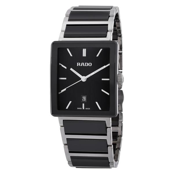 Rado Integral 腕時計 ブラック文字盤 クオーツ ステンレススチール セラミック スクエ...